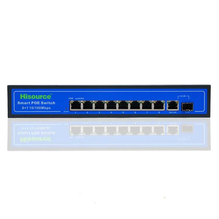 Коммутатор POE с 8 портами и встроенным оптическим портом SFP сетевой коммутатор