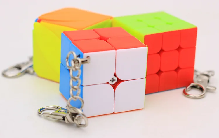 Moyu мини брелок 3x3x3 2x2x2 волшебный куб наклейки-пазлы скоростной куб брелок Развивающие игрушки для детей подарок игровой куб