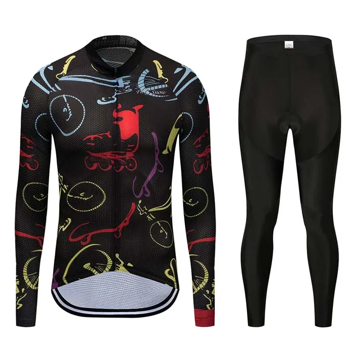 jersey and pants Комплект из Джерси для велоспорта, Мужская Зимняя Теплая Флисовая одежда для велоспорта, одежда для горного велосипеда, костюм для триатлона, спортивная одежда, облегающий костюм - Цвет: jersey and pants