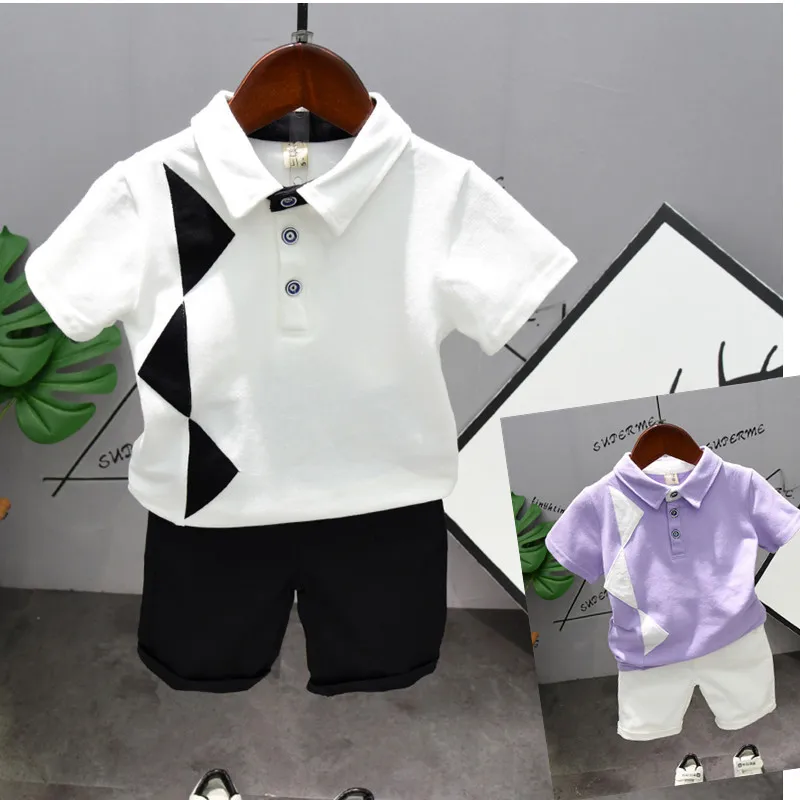 

Children Clothes Summer Sport Suit Baby Boys Clothes Turn down Collar Shirt+Shorts Outfit Kids Clothes Toddler Boys Clothing Set