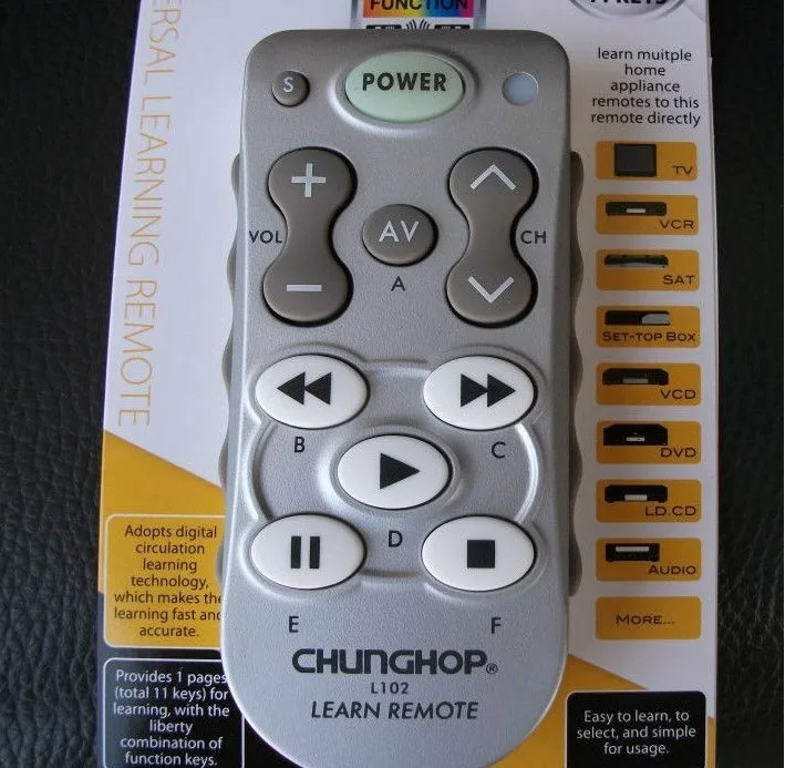 100% новый Chunghop L102 2 АА батареи ТВ/SAT/DVD/cbl/dvb-t/CD/AMP /VCR/Hi-Fi/ld/тюнер Комбинации обучения
