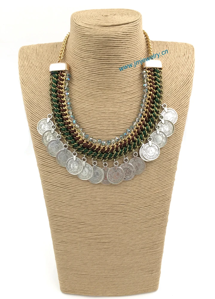 ?? ヴィ ンテ ージ チベット手作り ビーズ チェーン Necklacetassel チェーン コイン ペンダント自由奔放に生きる スタイル コリアー ファム ステートメント ネックレス夏スタイル