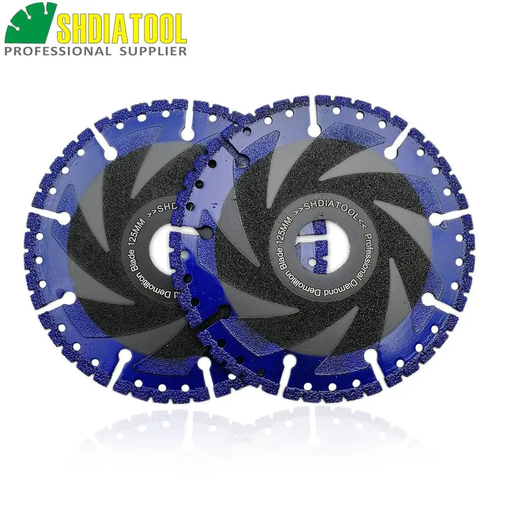 DIATOOL 2pcs 125mm Vacuum Brazed Diamond Blade For All Purpose 5&quot Demolition Stone Iron Steel|diamond blade|diamond blade 125mmdiamond blades for