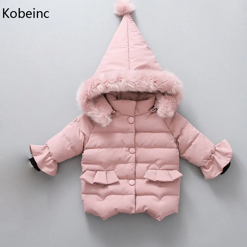 Kobeinc 2107 новые детские Пуховик для девочек Верхняя одежда детей на осень и зиму