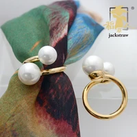 cnjackstraw brand factory copper high quality freshwater pearl scarf brooch jewelry scarf buckle multi purpose gold color