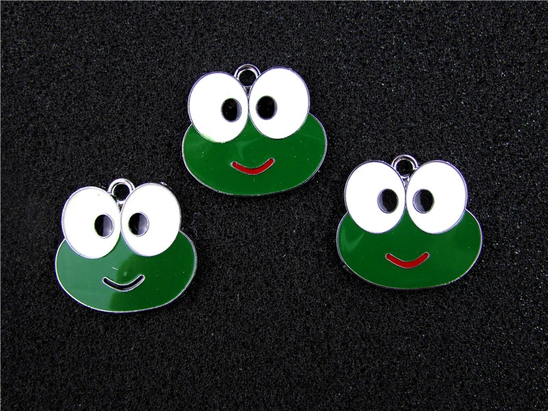 

AE652 Mix Color 100Pcs Alloy Metal Enamel Frog Charms Pendant 26x25mm bead