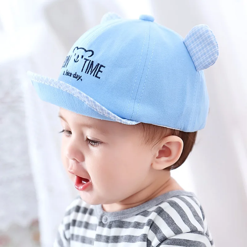 Новая детская шляпа от солнца унисекс хлопковые шапки с вышитым медведем для