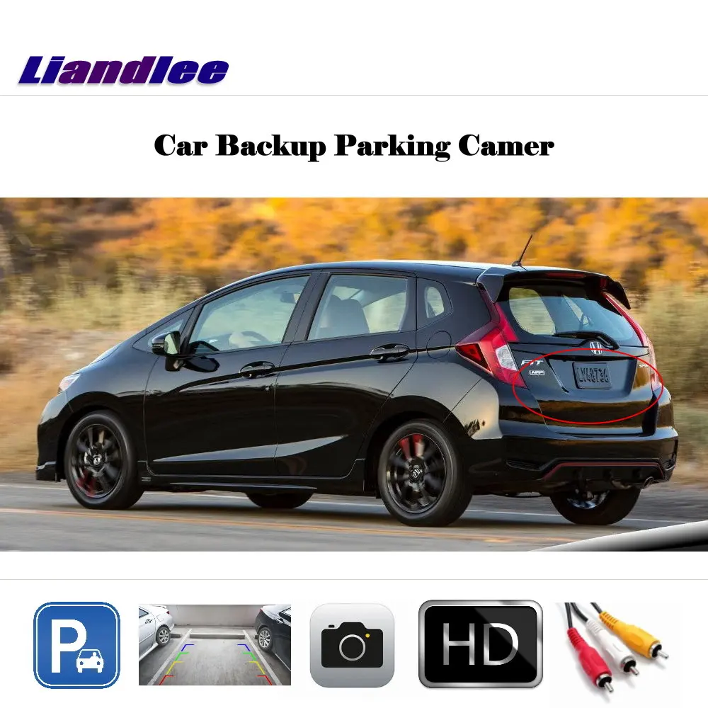 Liandlee Авто обратная парковочная камера для Honda FIT 2014 -2018 заднего вида работы с