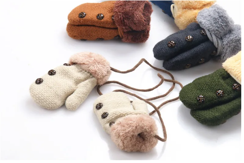 Зимние Детские перчатки для девочек мальчиков хлопковые детские варежки с