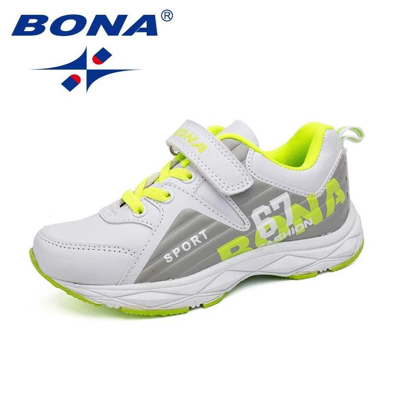 Кроссовки BONA детские на липучке Повседневная Уличная обувь для бега удобные