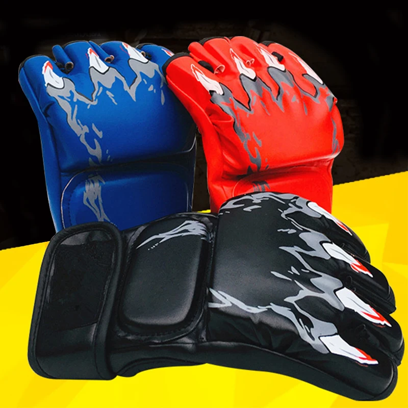 Боксерские Спортивные Кожаные Перчатки для фитнеса MMA бокса тигра Муай Тай