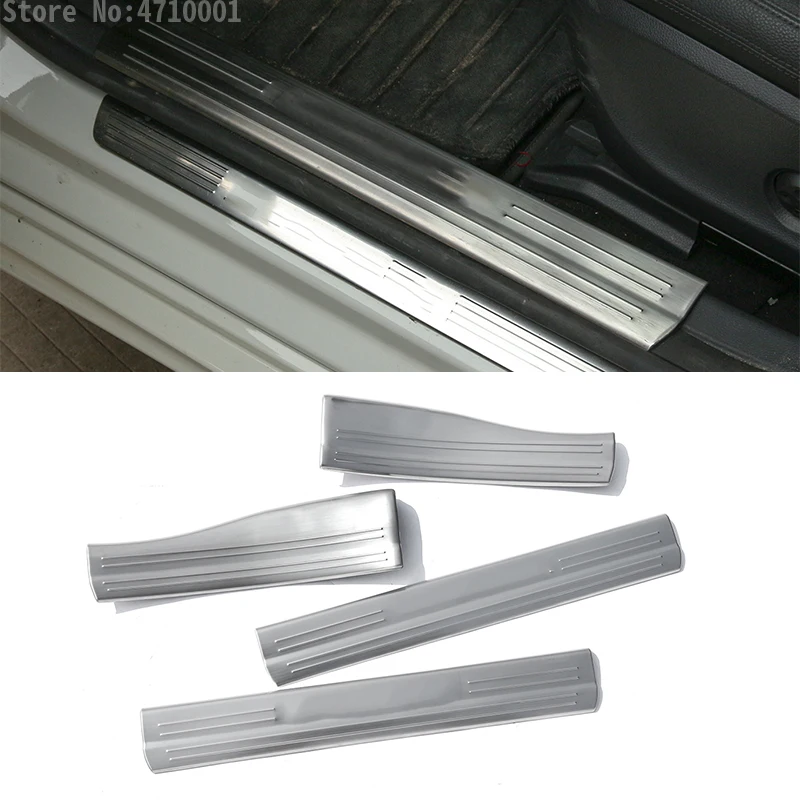 4pcs Car Welcome Door Sill Protect Plate Trim For Mercedes Benz A B CLA GLA Class W176 W246 W117 C117 X156 Auto Accessories