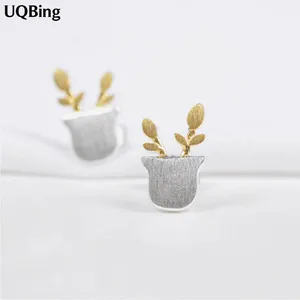 Подарок на день Святого Валентина чистый серьги из серебра 925 маленькие горшки серебряные серьги ювелирные изделия