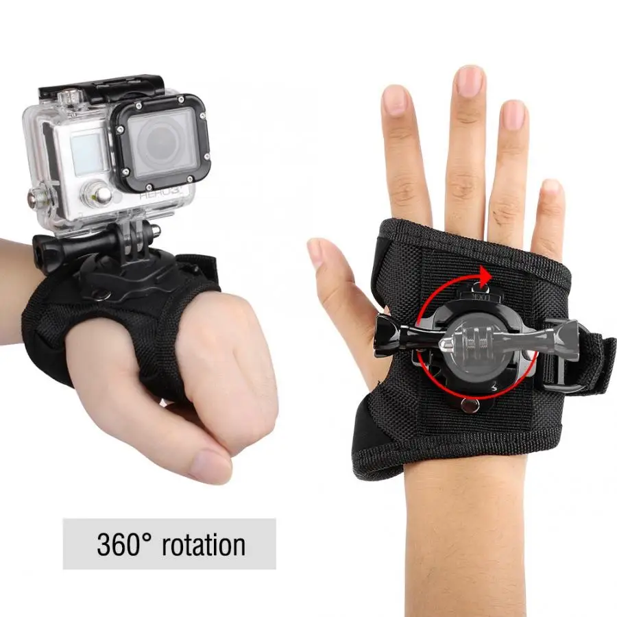 Вращающийся на 360 градусов ремень для крепления запястье Gopro Hero 4/3 +/3/2/1 аксессуары