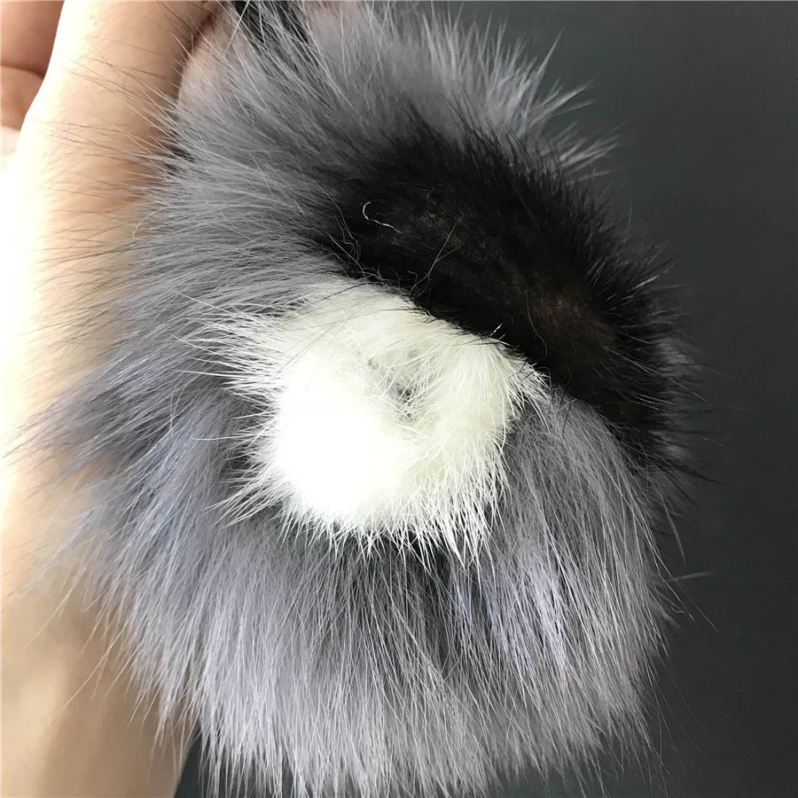 Magicfur темно серый Настоящий Лисий мех норки Помпон сова кукла модный брелок