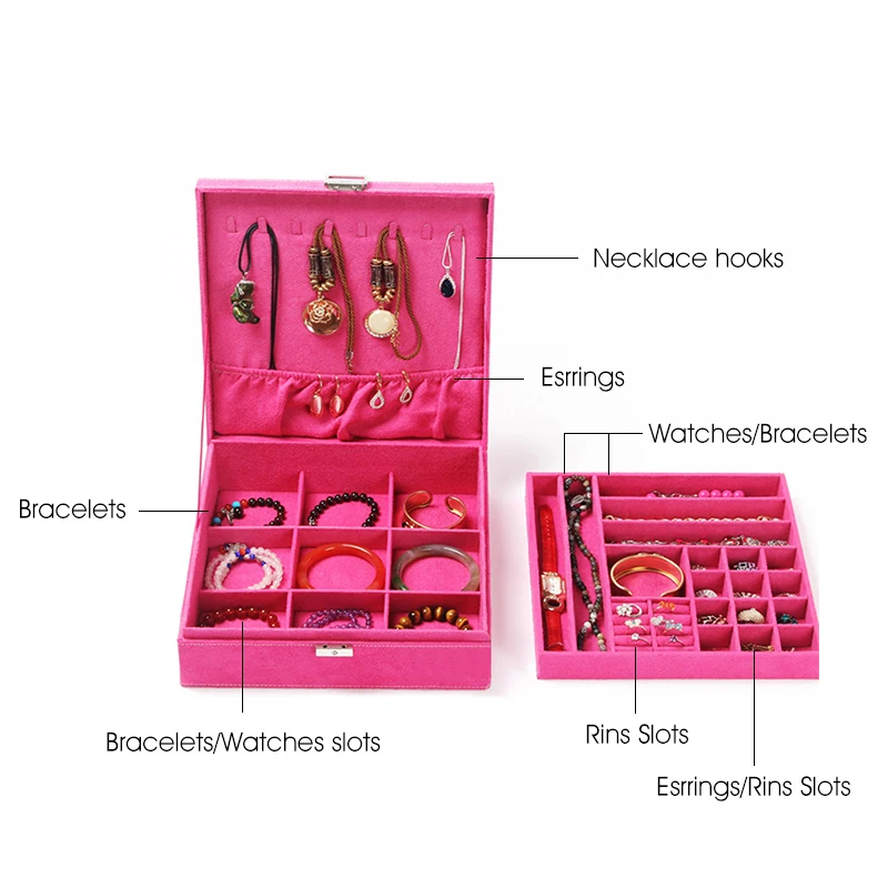 1 шт. большой емкости деревянный ювелирный органайзер для хранения макияжа