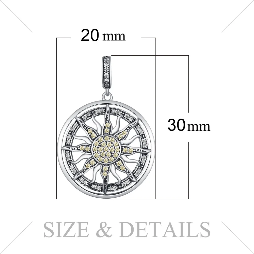 JewelryPalace небесное солнце 925 пробы Серебряное кубическое циркониевое очаровательное массивное ожерелье с подвеской женские ювелирные изделия без цепочки