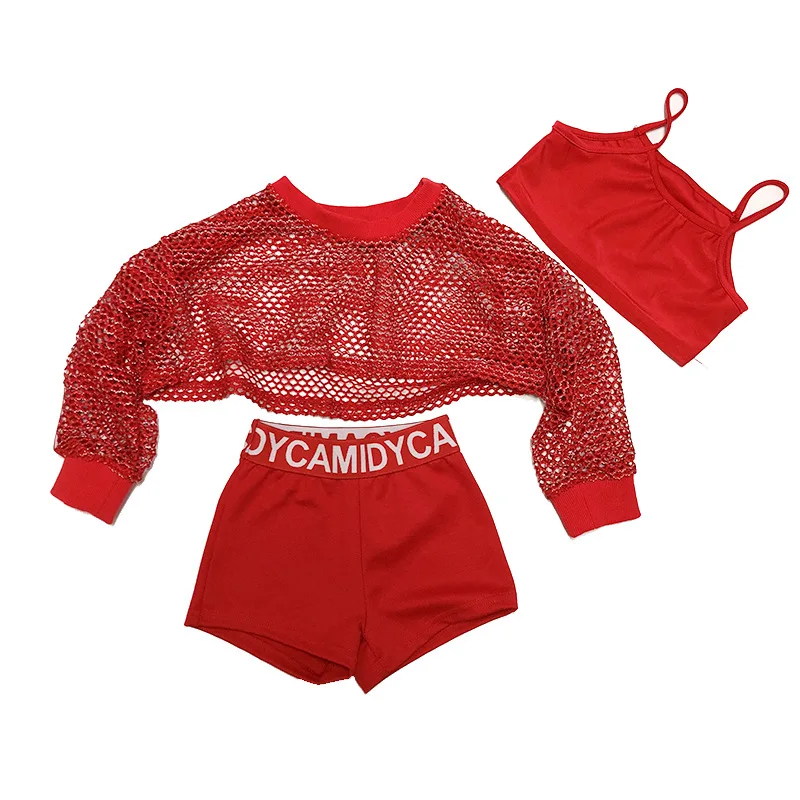 Новые летние детские костюмы костюм для девочек Корейская версия хип хоп джаза