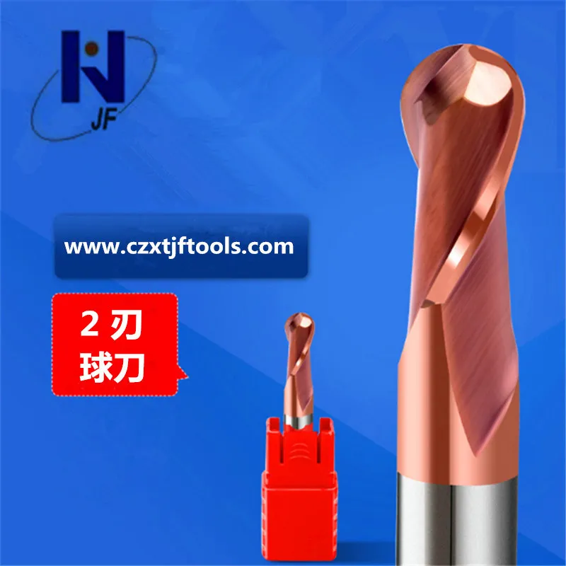 

JF R3.5 * 16 * D8 * 75*2T твердосплавная шаровая Концевая фреза 2 флейты концевые фрезы с прямым хвостовиком фреза HRC58 TiSiN покрытием