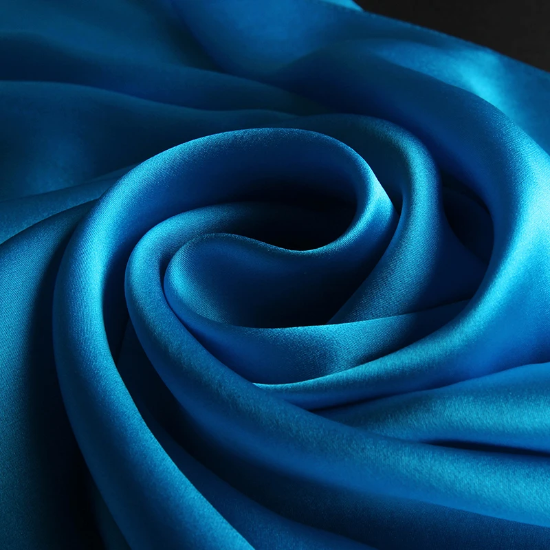 

100% Real Silk Scarf Men Hangzhou Headscarves Blue Luxury Silk Satin Foulard Femme 16mm Black Bufandas Silk Long Scarves Women