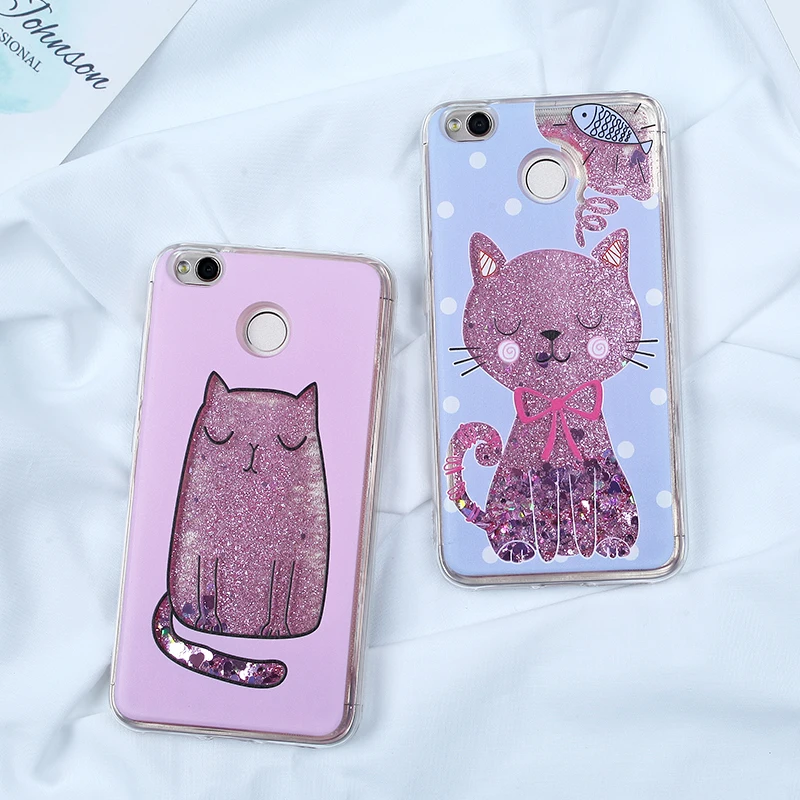 Case For Redmi Note 4 4X S2 4A 7 5 Pro Liquid Bling Glitter Love Covers Xiaomi 6X Plus Silicone TPU Capas |