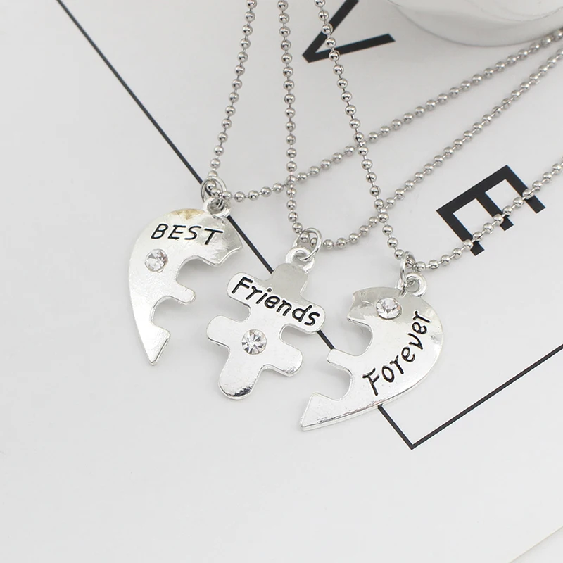Fashion Jewelry Letters Best Friends Forever Friendship Necklace Undertale BFF Necklaces &amp Pendants 3Pc/Set | Украшения и
