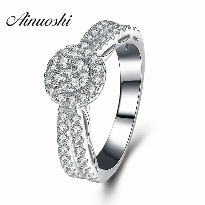 AINUOSHI обручальное кольцо из стерлингового серебра 925 пробы обещающее ювелирные
