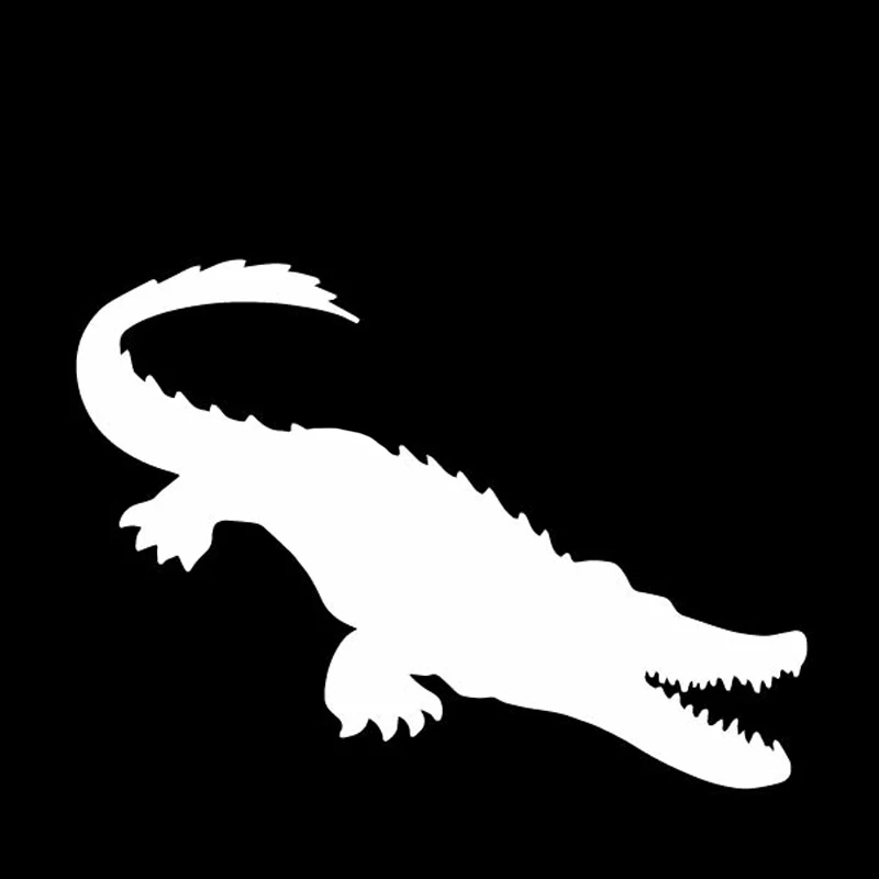 YJZT 15.8CM*11.5CM Ferocious Crocodile Car Stickers Decor Body Of Vinyl Decal Black/Silver C4-1484 | Автомобили и мотоциклы