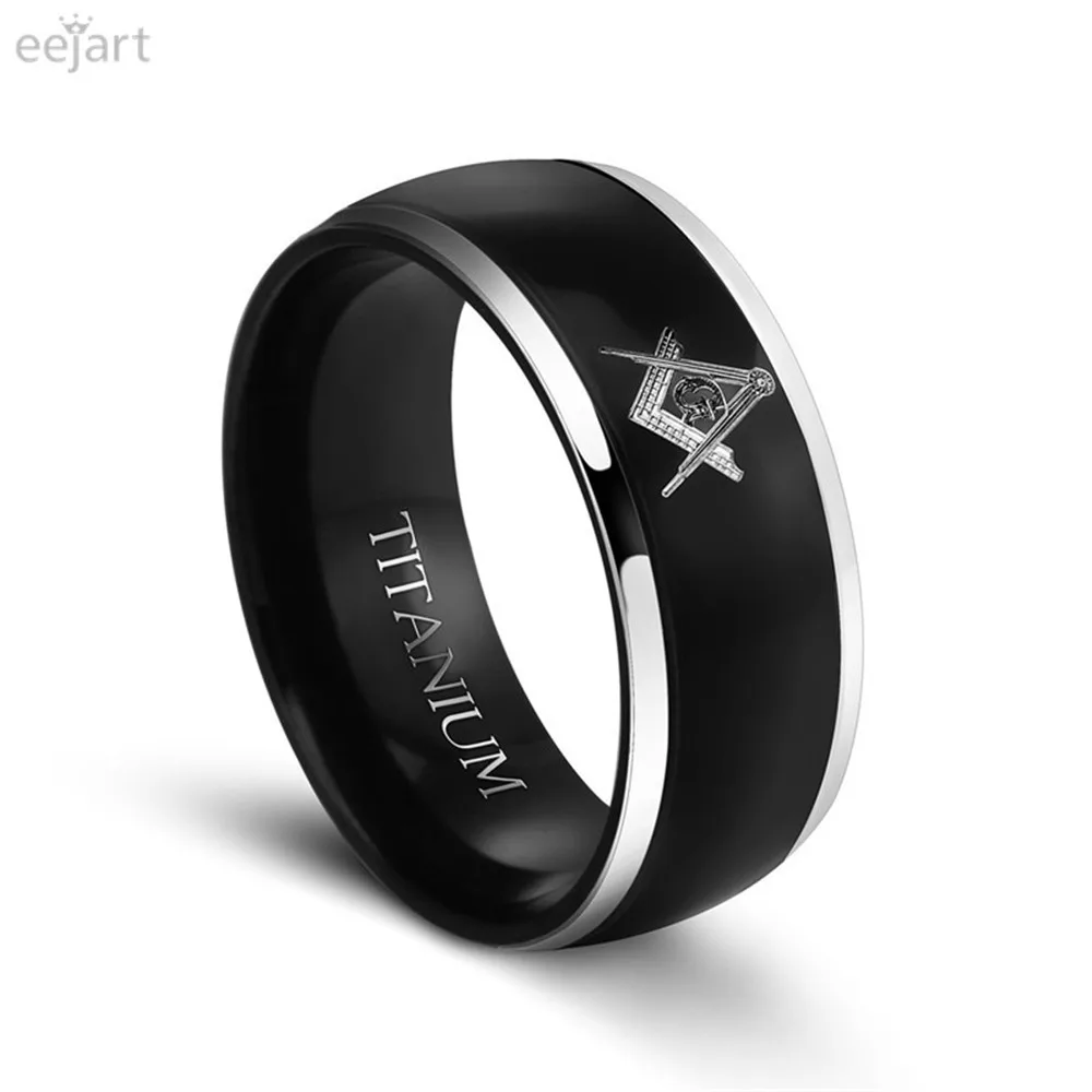 Модные черные пистолет покрытием титан кольцо monosonic для мужчин ювелирные изделия