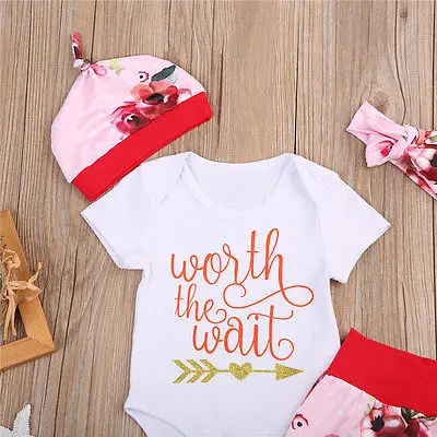 Костюм 2 шт.! Боди + брюки шляпа повязка на голову с цветочным принтом|newborn baby girl|baby