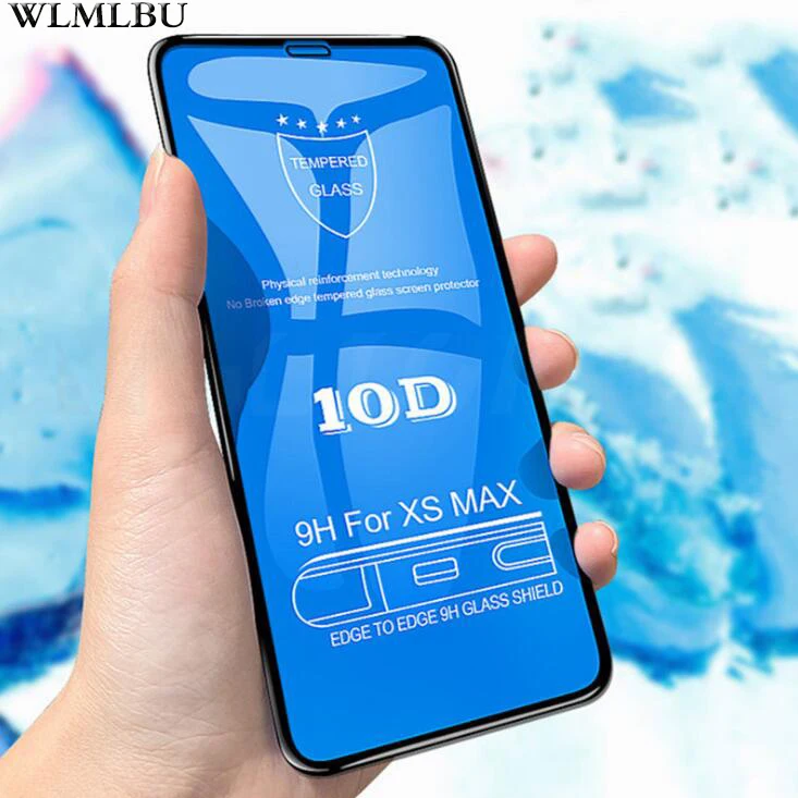 10D закаленное стекло для iPhone X 7 8 6 Plus защита экрана полное покрытие Защитное 6s XR XS