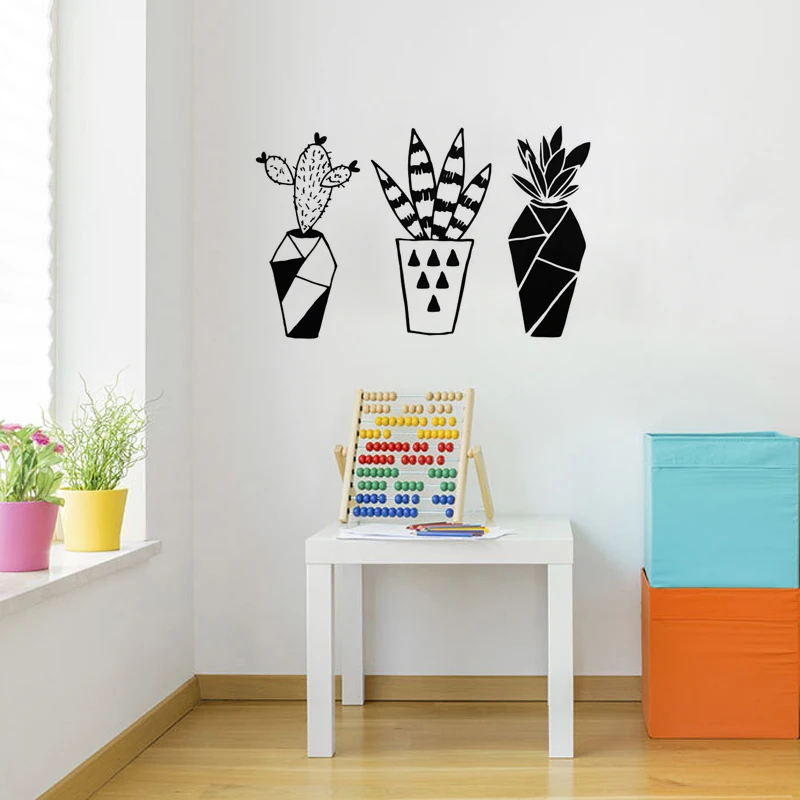 

Vinyl Wall Sticker Geometrical Cactus DIY Simple Fashion Home Decoration Living room Bedroom Art Murals JG2758