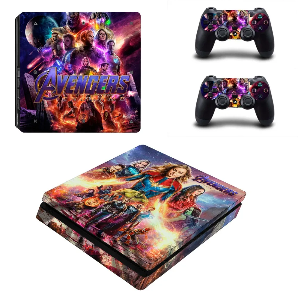 Виниловая наклейка для консоли Playstation 4 и 2 контроллеров PS4 Slim Skin | Электроника