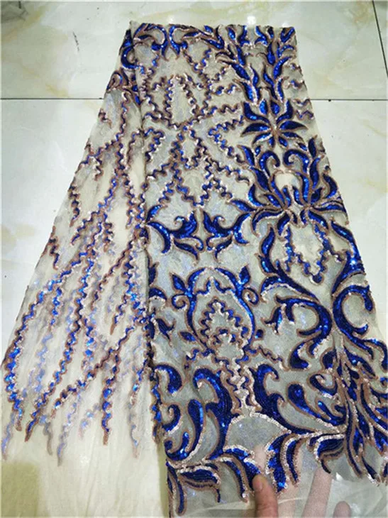 Золотая африканская кружевная ткань 2019 Высококачественная aso ebi сетчатая с