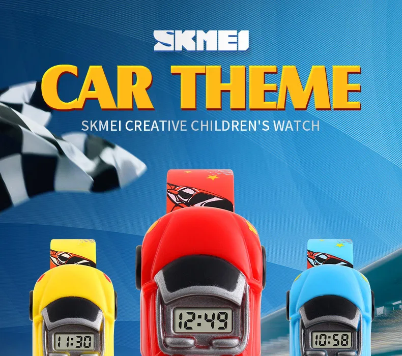 SKMEI 3D милый мультяшный автомобиль стиль детские электронные цифровые часы детские наручные часы для мальчиков девочек Montre Pour Enfants 1241