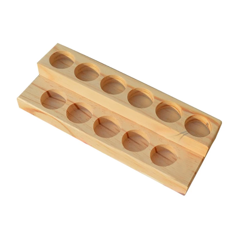 11 Holes Wooden Essential Oil Tray Handmade Natural Wood Display Rack Demonstration Station For 5-15Ml Bottles | Дом и сад