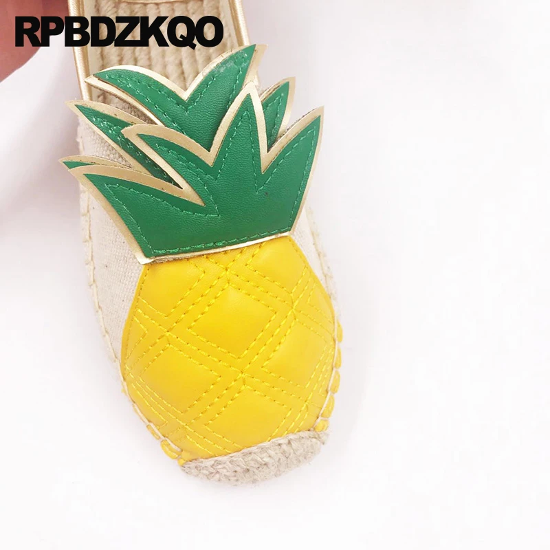 обувь плоские ананас холст эспадрильи женщин лето рыбак воздухопроницаемый