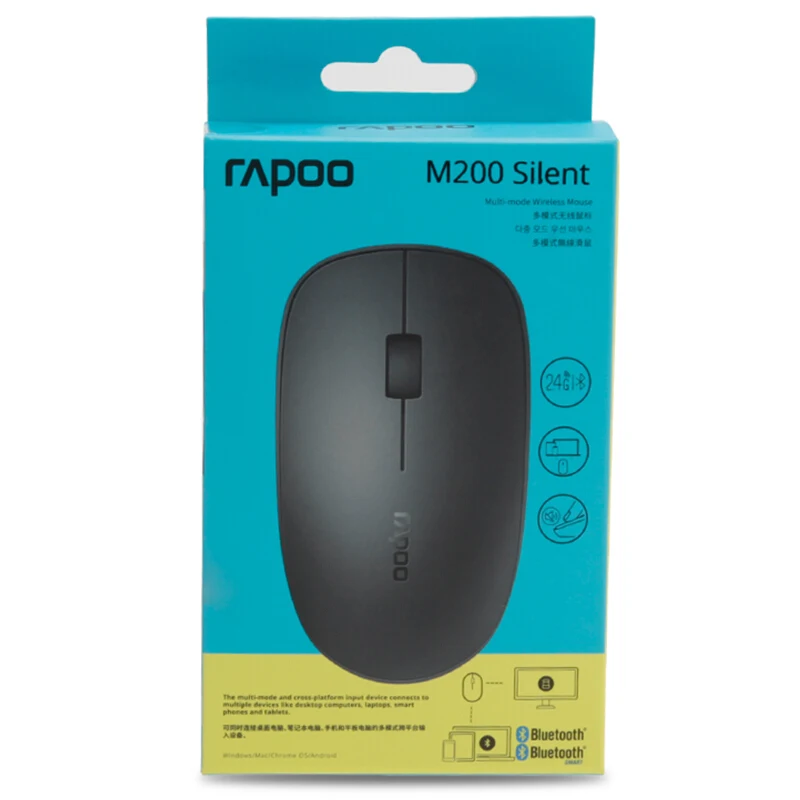 Rapoo M200 оригинальная многофункциональная тонкая Бесшумная беспроводная мышь, Bluetooth мышь с 1300 dpi для настольного компьютера, ноутбука, бизнеса, офиса