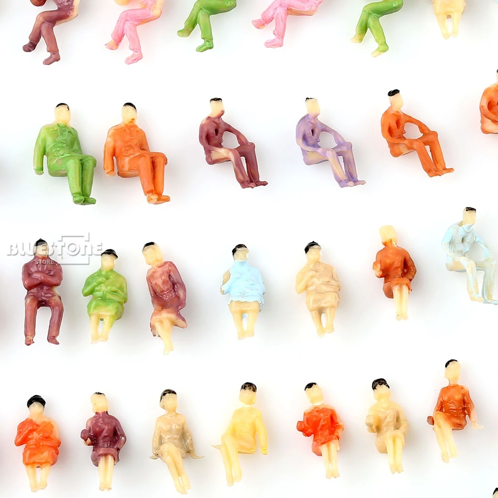 100 шт. разрисованные весы Z для сидящих людей фигуры 1:200|z scale|people figuresfigures people |