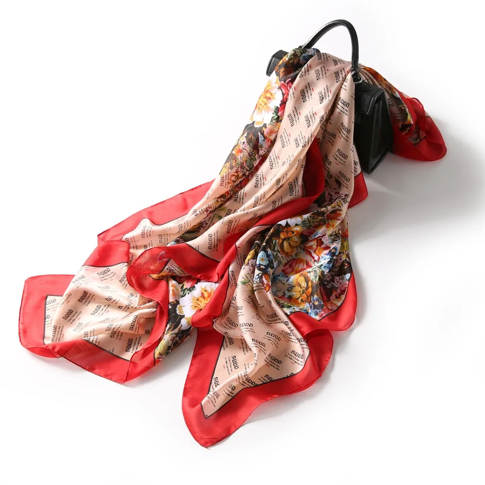 Женская Мягкая повязка с буквенным цветочным принтом длинные пляжные палантины