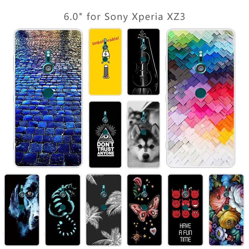 ТПУ для sony Xperia XZ3 прозрачный силиконовый чехол телефона 6 0 дюймов XZ 3 Роскошный