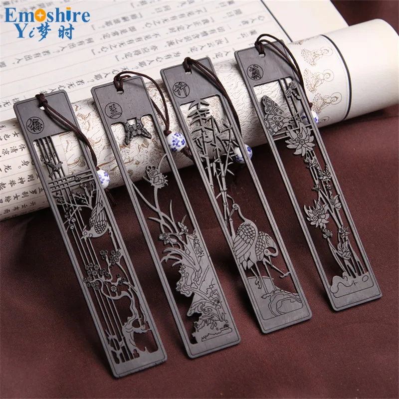 4 шт./компл. Высококачественная деревянная ретро закладка из массива дерева