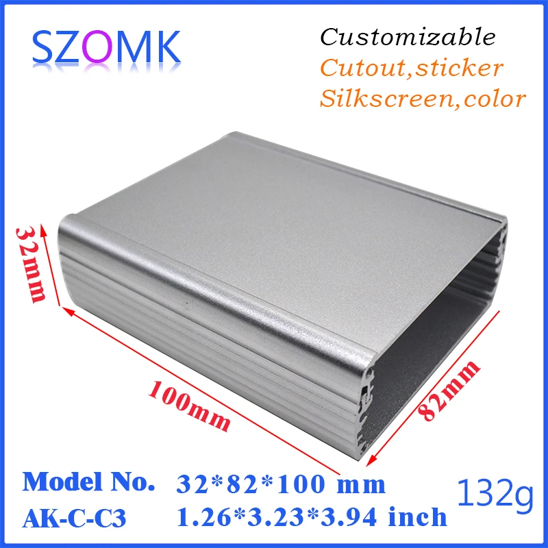1 шт. Новое поступление алюминиевый корпус somk outlet project box 32*82*100 мм алюминиевая