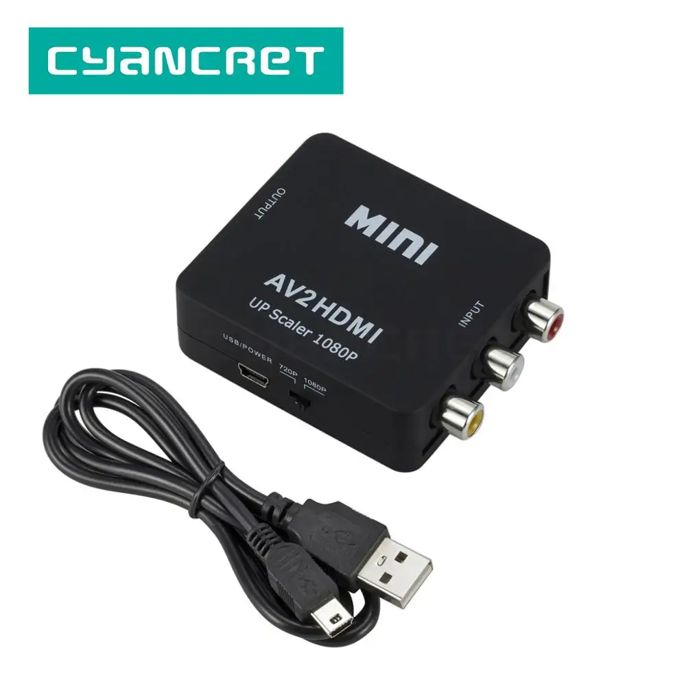 Мини конвертер HD AV в HDMI CVBS аудио и видео RCA адаптер для монитора ТВ PS3 PS4 DVD проектор|