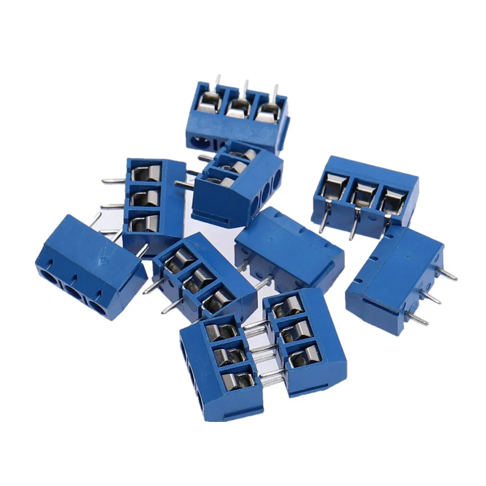 3pin 20 шт прямой штекер в винт PCB клеммный блок разъем 5,08 мм Шаг Буле KF-301 2Pin 3Pin 4Pin - Цвет: 3pin