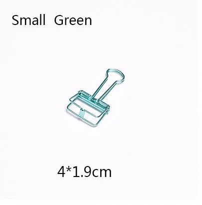 Small Green Милые цветные большие металлические скрепки Kawaii для студентов, канцелярские аксессуары, школьные принадлежности 6611 - Цвет: Small Green
