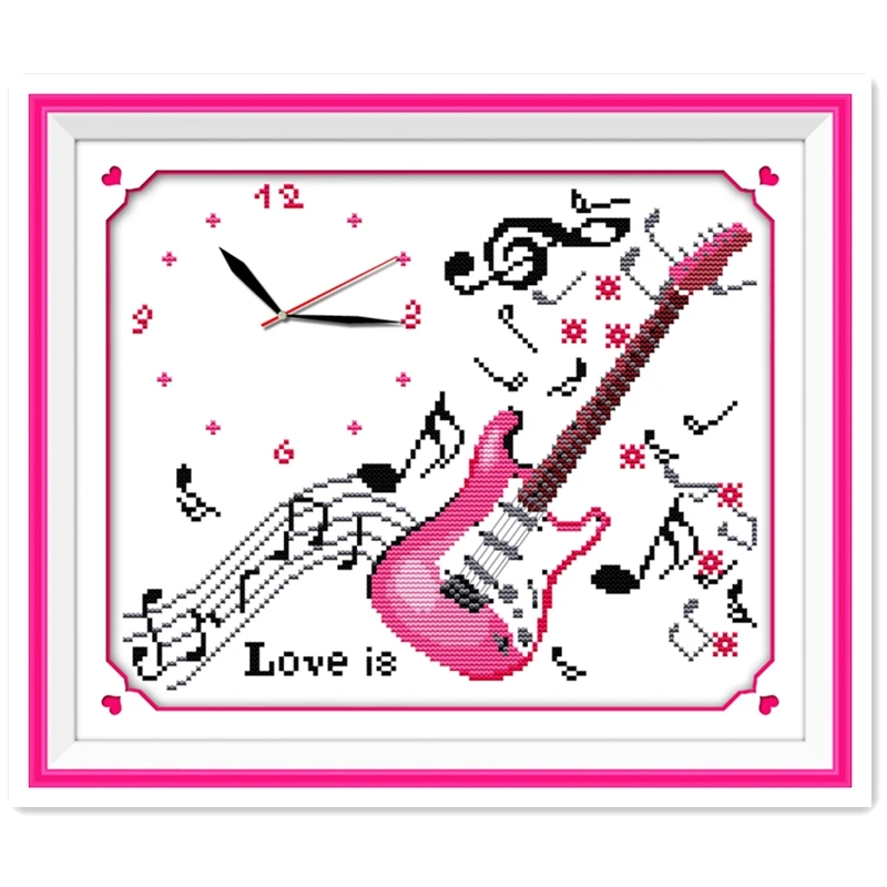 Часы Love Melody вышивка крестиком китайский Счетный крест набор крестиков картина