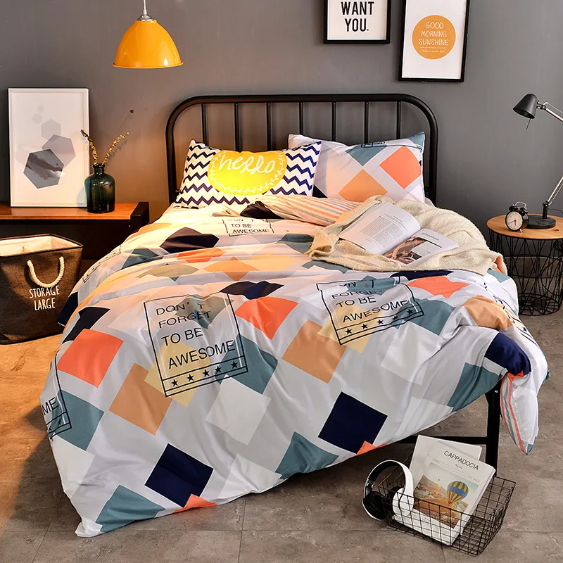 Geometric Pattern Bedlinen 1.5m 1.8m 2.0m 2.2m 2.3m Bedsheet Bed Linen Suit 3/4 pcs Bedding Set Full King Queen Size Duvet Cover |