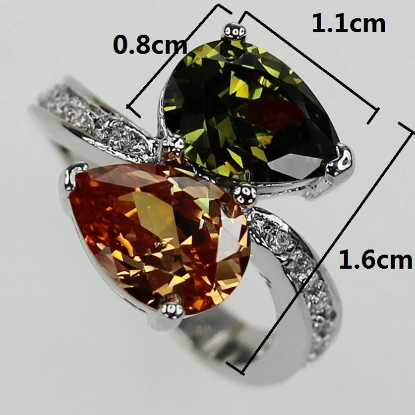 Fleure Esme Роскошные обручальные кольца для женщин AliExpress Горячая Перидот морганит, фианит с родиевым покрытием R413 Размер 8