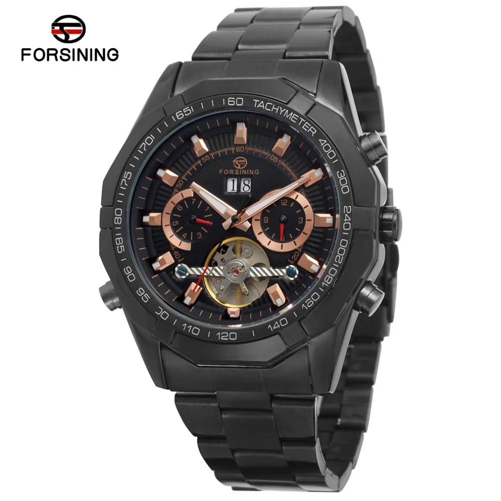 2018 Новая мода Forsining Tourbillon часы Мужские автоматические мужские механические из